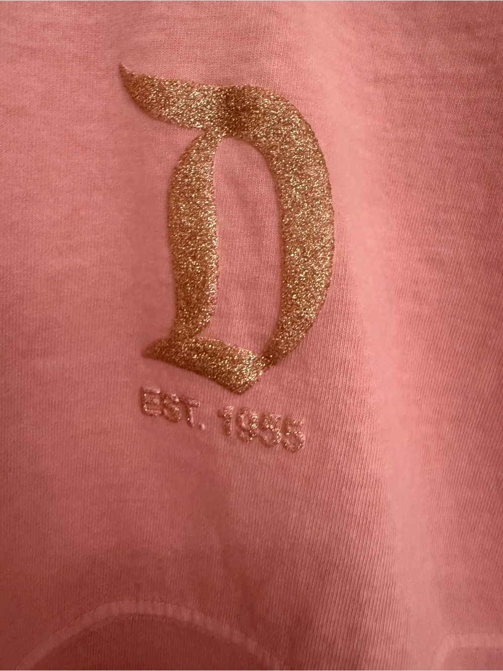 Authentic Disneyland Sweatshirt Pink with Rose Gold Size Medium - Picture 3 of 8